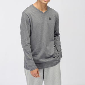 T-shirt en coton à manches longues pour homme, col en V, t-shirt à col en V, logo personnalisé, t-shirt à manches longues pour homme, col en V - Product Image 6