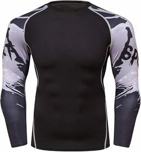Rashguard personnalisable à manches longues pour homme, haut de compression MMA respirant, t-shirt d'entraînement No-Gi Jiu Jitsu Grappling, logo OEM - Product Image 3