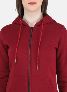 ชุดวอร์ม2ชิ้นสำหรับผู้หญิงสีแดงเข้มชุดวอร์มความยาวเต็มชุดมีฮู้ดและกางเกงวอร์ม2ชิ้น - Product Image 6