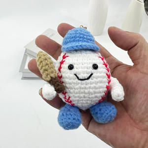 Nouveau porte-clés pendentif de sac en peluche de coton au crochet, design créatif et original, motif épée, baseball, poupée, style adorable et tendance - Product Image 3