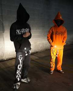 Chándal personalizado con estampado de abullonado Y2K, ropa de calle, dobladillo recortado, sudadera con capucha y pantalones de chándal, conjunto de pantalones de chándal acampanados de hip hop, conjunto de 2 piezas - Product Image 1