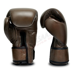 Guantes de boxeo de cuero de alta calidad, color marrón, vintage - Product Image 4