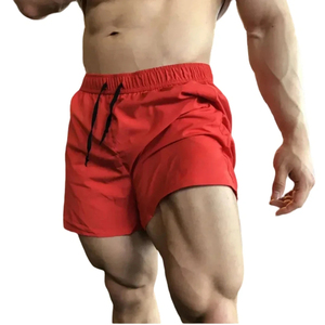 Short de sport personnalisé de haute qualité pour hommes 100% short de plage en polyester motif solide décoration de logo entraînements d'été course à pied - Product Image 2