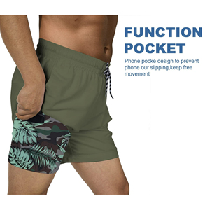 กางเกงว่ายน้ำผ้าฝ้าย5% สแปนเด็กซ์เอวยางยืดมีกระเป๋ากางเกงขาสั้นผู้ชายแบบลำลองพิมพ์ซับลิเมชันได้ตามสั่ง - Product Image 2