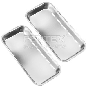 Plateau d'instrument plat en acier inoxydable 304 de haute qualité manuel de forme rectangulaire pour une utilisation médicale et de laboratoire chirurgicale - Product Image 4