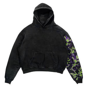 Personalizable 500 Gsm 100% algodón sudaderas con capucha para hombre Unisex Casual Sudadera con capucha de gran tamaño para el invierno bordado Logo impreso - Product Image 2