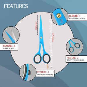 Ciseaux de coiffeur professionnels enduits de couleur personnalisée Ciseaux de coiffeur confortables avec un bel étui en cuir Pu - Product Image 5