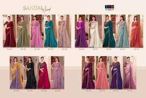 Designer Party Wear Fancy Saree Collection Catalogue complet disponible au tarif de gros, collection premium au tarif de gros. - Product Image 6