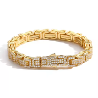Cadena y Pulsera de Eslabones Cubanos de Plata 925 de 14mm Estilo Hip Hop con Moissanita VVS Engastada en Garra, Chapado en Oro, Joyería de Lujo Unisex