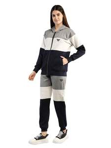 Venta al por mayor Chándal pennal 100% algodón polar Mujeres OEM Material personalizado de alta calidad tela cremallera chándales para las mujeres - Product Image 6
