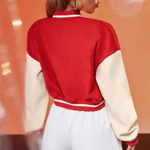 Chaqueta Universitaria Corta de Forro Polar con Logotipo Personalizado de Alta Calidad, Chaquetas Universitarias con Letras para Mujer, Nuevas y Elegantes al por Mayor - Product Image 2