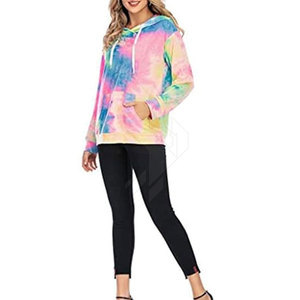 Sweats à capuche Tie Dye personnalisés pour femmes sweats d'hiver respirants avec logo avant Style Streetwear en gros - Product Image 6