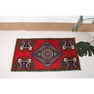 1.8x3.2 ft Rug, Turkish Vintage Rug, <b>Red</b> <b>Wool</b> Rug - Product Image 3