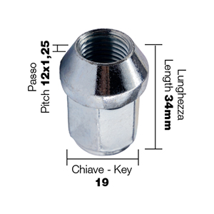 น็อตปิดหัว 10 ตัว ch.19 12X1.25 ยาว 34 มม. - Product Image 2