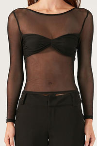 Ladies Dry Sheer <b>Mesh</b> T Shirts Street Style Square Neck 100% Polyester See Through Tee <b>Tops</b> Casual & Sporty Sheer <b>Mesh</b> Tanks - Product Image 4