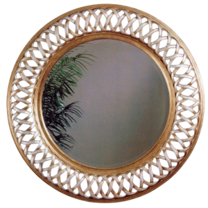 <b>Round</b> Shape Brass And Glass Wall <b>Mirrors</b> <b>Gold</b> Finished Border Wall Mounted <b>Mirror</b> for Home Bathroom Decorations - Product Image 1