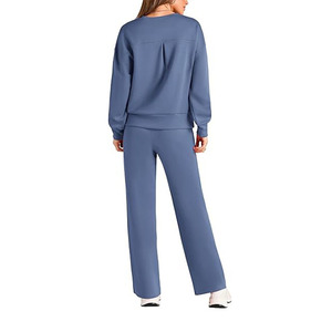 Ensemble de sport et de loisirs deux pièces pour femmes, veste zippée et pantalon de survêtement, pour les tenues de printemps, fabricants de vêtements - Product Image 2