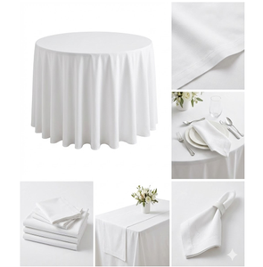 Manteles Blancos al por Mayor, 100% Algodón Puro, Suaves, Duraderos, Ecológicos, Manteles de Lujo para Hoteles y Servicios de Catering - Product Image 1