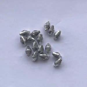 8mm 10mm 12mm925スターリングシルバーコクーンシーシェルドラムシェイプビーズブレスレットバリ手作りの新しいDIYスペーサージュエリー作りビーズ