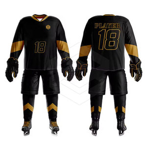 Tenues de hockey sur glace professionnelles de haute qualité pour hommes, 100% polyester, respirantes et écologiques, personnalisables - Product Image 1