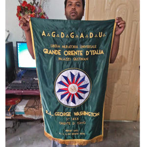 Masonic Past Master Delantal Oro Bordado a mano Lingote y alambre Delantal Past Master Delantal Hecho en cuero real Terciopelo púrpura - Product Image 5