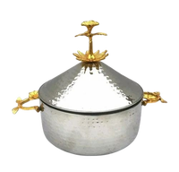 Nouveaux pots à nourriture en métal de qualité supérieure, faits à la main, luxueux, de forme ronde, pour la cuisine, en vente à bas prix
