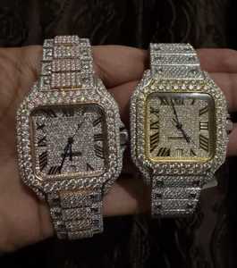 Relojes de diamantes de lujo de 41mm de alta calidad VVS Baget Diamond on Belt Moissanite Watch Iced Out para hombres de la India - Product Image 3