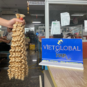 Vente en gros bon marché Cheveux vierges bouclés en vrac de couleur blonde Cheveux humains du Vietnam - Product Image 1