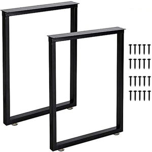 Juego de 2 patas de mesa de acero, forma cuadrada, 28'' de altura, 24'' de ancho, 28x24x3.1 pulgadas, color negro. Pata de Mesa de Metal para Bricolaje, Capacidad: 2204 lb, EDPTBL005 - Product Image 4