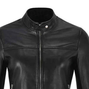 Chaqueta de Cuero Genuino para Hombre, Estilo Liso, Invierno, Alta Calidad, Moda, Color Negro, Abrigada, OEM - Product Image 6