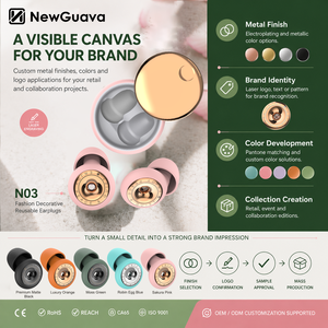 Tapones para los Oídos Elegantes con Reducción de Ruido y Alta Fidelidad, con Detalles Metálicos, para Conciertos, Festivales, Músicos, Deportes, DJ y Vida Nocturna - Product Image 2