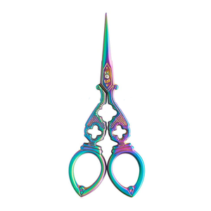 Mini tijeras con revestimiento de Color azul, con mango impreso, tijeras de bordado puntiagudas para cortar, manualidades - Product Image 2