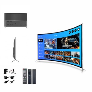 Téléviseur intelligent incurvé 4K Ultra HD Android avec écran LED et télécommande pour le divertissement à domicile - Product Image 1