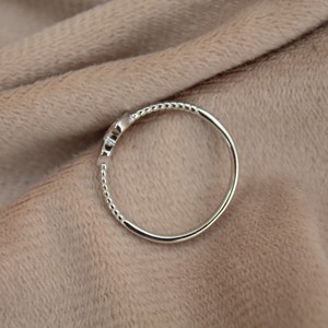 Anillo de Plata de Ley 925, anillo minimalista de Zirconia cúbica, anillo de plata Real hecho a mano ligero a la moda - Product Image 3