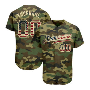 Camiseta de béisbol auténtica con bandera vintage de camuflaje personalizada, ropa deportiva patriótica frontal con botones completos, verdadero orgullo americano - Product Image 6