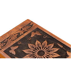 AYAANS-Urna de madera para cremación de mascotas pequeña, contenedor de cenizas de madera maciza natural con impresión personalizada, urna funeraria para adultos - Product Image 6