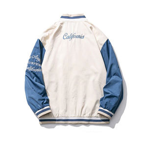 Automne brodé surdimensionné lâche femmes petit ami Style Baseball veste hommes Bomber Varsity unisexe à manches longues Varsity veste - Product Image 3