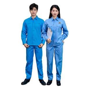 Combinaison de travail unisexe en coton bleu pour les ouvriers d'usine, respirante et à séchage rapide, pour le personnel de maintenance des ateliers de fabrication industrielle - Product Image 1