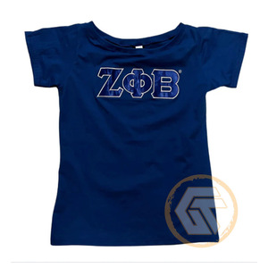 Camisetas Personalizadas al por Mayor para Mujeres de la Hermandad Zeta Phi Beta, Ropa Casual de Alta Calidad, Transpirable, de Algodón y Poliéster, Cuello Redondo - Product Image 4