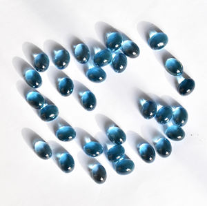 Blue Topaz Oval Cabochons AAA Grade Natural Gemstone All Calibrated Sizes 5X3 mm 20X15 mm Loose Gemstones for <b>Jewelry</b> <b>Making</b> - Product Image 2