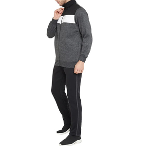 Venta caliente Jogging Chándal Diseño de retazos con logotipo bordado Transpirable Secado rápido Reversible Tallas grandes Conjunto de ropa de calle - Product Image 3