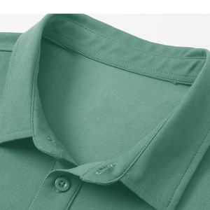 เสื้อเชิ้ตผ้าแคนวาสสำหรับผู้ชายผ้าฝ้าย100% สีทึบดีไซน์ปักตามสั่งระบายอากาศได้ - Product Image 5