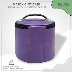 Nanba Group Deluxe Masonic Gruto Fez Cap Case Purple Imitation Leather | Freemasons Cap Cases - Product Image 3
