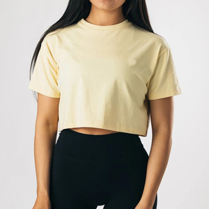 เสื้อครอปท็อปวินเทจผู้หญิงขายส่ง แขนสั้น ผ้าฝ้ายพรีเมียม พิมพ์ลายปักโลโก้ตามสั่ง แห้งเร็ว ระบายอากาศได้ดี - Product Image 4