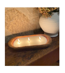 Vente en gros de bol à pâte en bois bol à pâte à bougie 100% bol à pâte en bois de paulownia naturel sculpté à la main ferme - Product Image 1