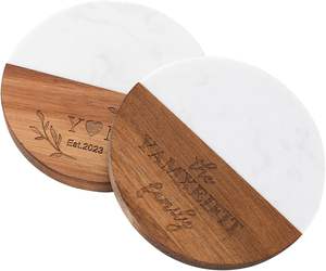 Posavasos de Madera y Mármol de Doble Tono, Modernos y Elegantes, Hechos a Mano, de 10 mm de Grosor, para Decoración del Hogar - Product Image 5