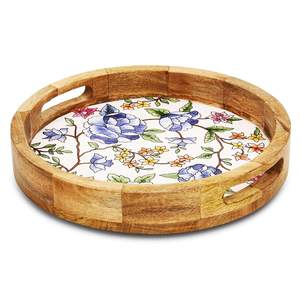 Elegante bandeja de madera hecha a mano para el hogar, hoteles, cafeterías y restaurantes, a un precio económico, por CRAFT ZONE EXPORT. - Product Image 3