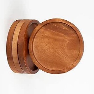 Posavasos de madera Sheesham de gama alta con diseños grabados Regalo duradero y decorativo Nogal - Product Image 1