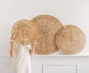 Wholesales <b>Set</b> <b>of</b> <b>3</b> <b>Wall</b> Decor Jute <b>Wall</b> Decor Diameter 70 60 45cm| Round <b>Wall</b> Decorations for Livingroom, Bedroom, Kitchen - Product Image 4