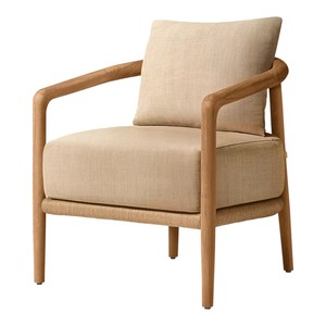 Fauteuil de jardin en teck artisanal, fauteuil en corde tressée imperméable avec coussins anti-UV pour espaces de vie extérieurs de luxe - Product Image 6